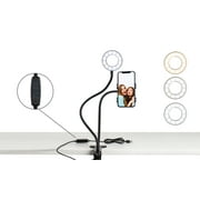 Aduro Selfie LED Ring Light Works with Smartphone Electronic Stand 24”, Black