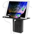 thumbnail image 1 of Aduro Shelf Wall Surge Protector with 6 Outlet & 3 USB Ports Black, 1 of 10