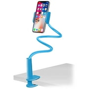 Aduro Solid-Grip Phone Holder for Desk - Adjustable Universal Gooseneck Smartphone Stand, with Durable Mount Blue