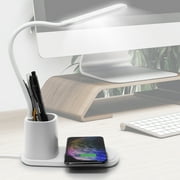Aduro U-Light 14” LED Battery Powered Touch Control Desk Lamp, White