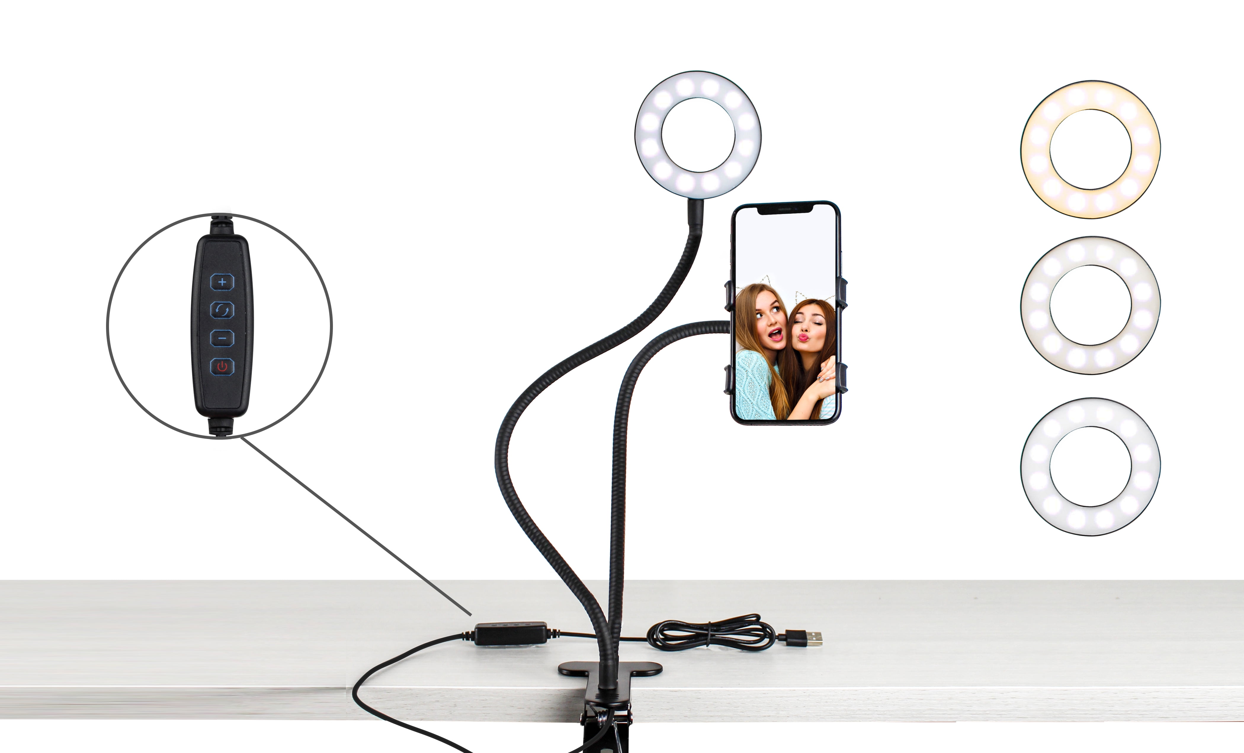 Clip-On Selfie Ring Light For Phones (USB Charging) - 4Customize