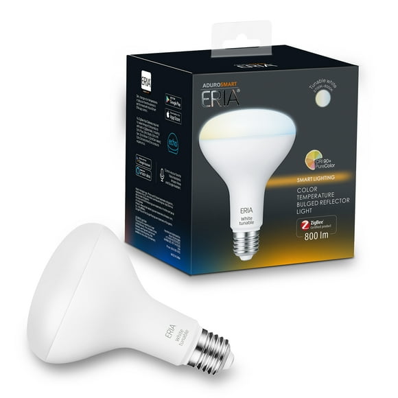 AduroSmart ERIA Tunable White Smart BR30 Light Bulb CRI 90+, 65W Equivalent, Hub Required