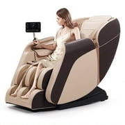 Advanabd 4D Massage Chair Full Body | Zero Gravity Shiatsu Massage Chairs Recliner with Heated Track Bluetooth Speaker Foot Roller, 22 Massage Points, Beige