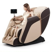 Advanabd 4D Massage Chair Full Body | Zero Gravity Shiatsu Massage Chairs Recliner with Heated Track Bluetooth Speaker Foot Roller, 22 Massage Points, Beige