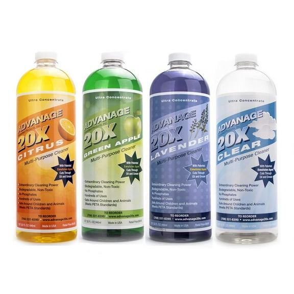 Advanage 20x Multi-Purpose Cleaner Multi-Pack - Citrus, Green Apple, Lavender and Unscented