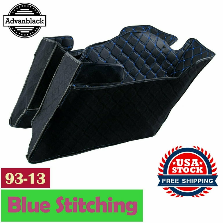 Advanblack Saddlebag Liners Blue Thread Stitching Fits for 2013 and down Stretched Extended Hard Saddlebags Walmart