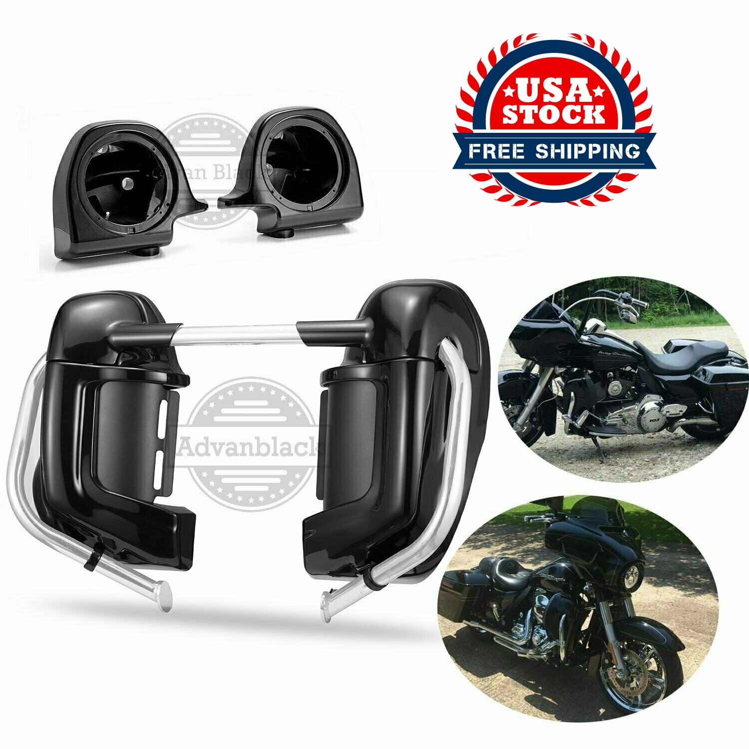 Advanblack Vivid/Glossy Black Lower Vented Leg Fairings Cap
