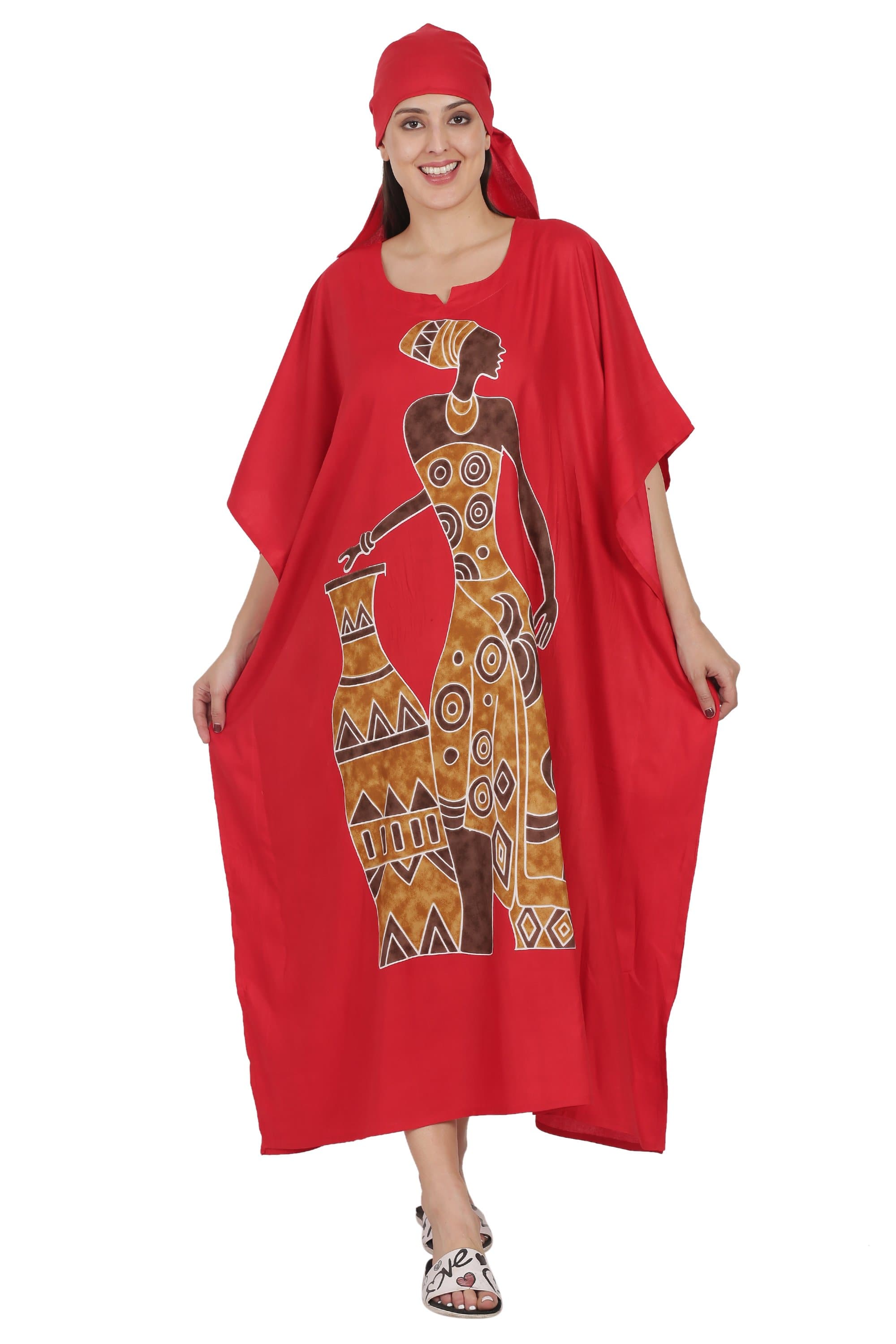 Advance Apparels African Print Kaftan Cover Up Cotton One Size KAF1004