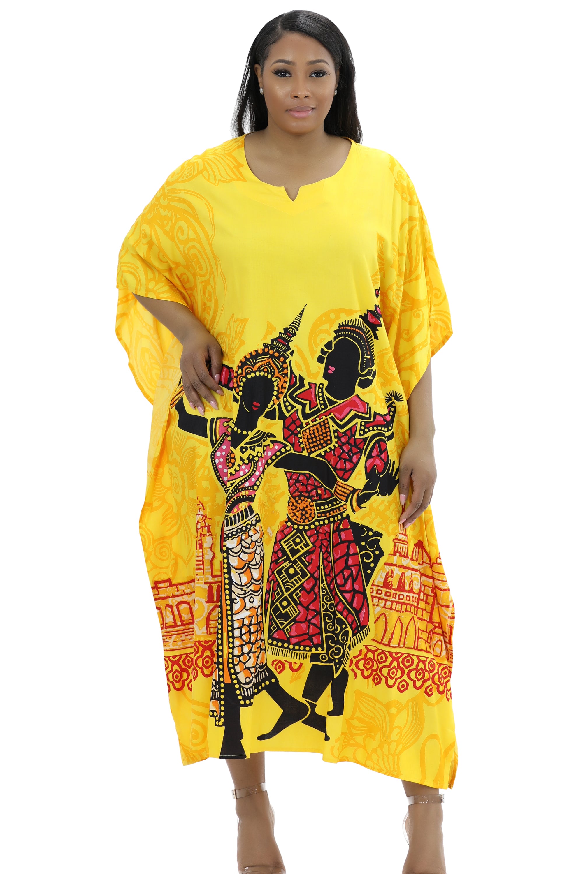 Advance Apparels African Print Kaftan Cover Up Cotton One Size KAF1011