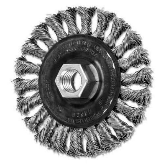 Advance Brush Full Cable Twist Knot Wheel, 4 x 3/8, .02" SS, EA (419-82296)