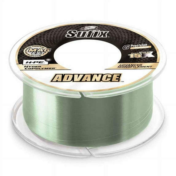 Sufix Advance Monofilament Line 12 lbs Tested, .014" Diameter, 330 Yards, Low Vis Green