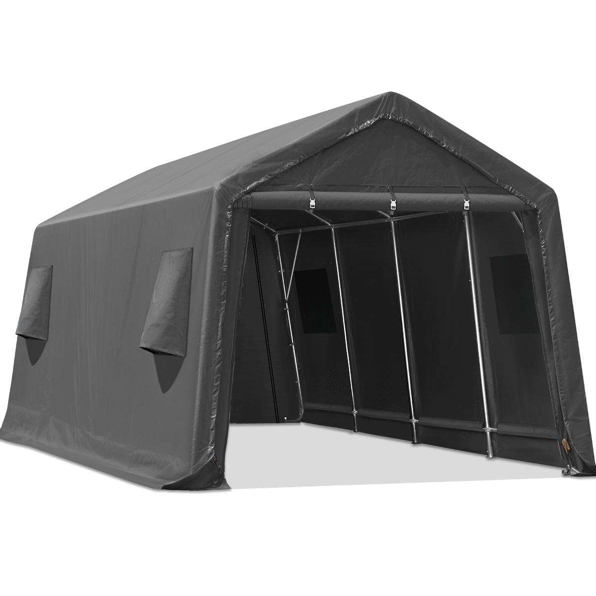 10' x 20' Dark Gray Portable Metal Frame Storage Shelter