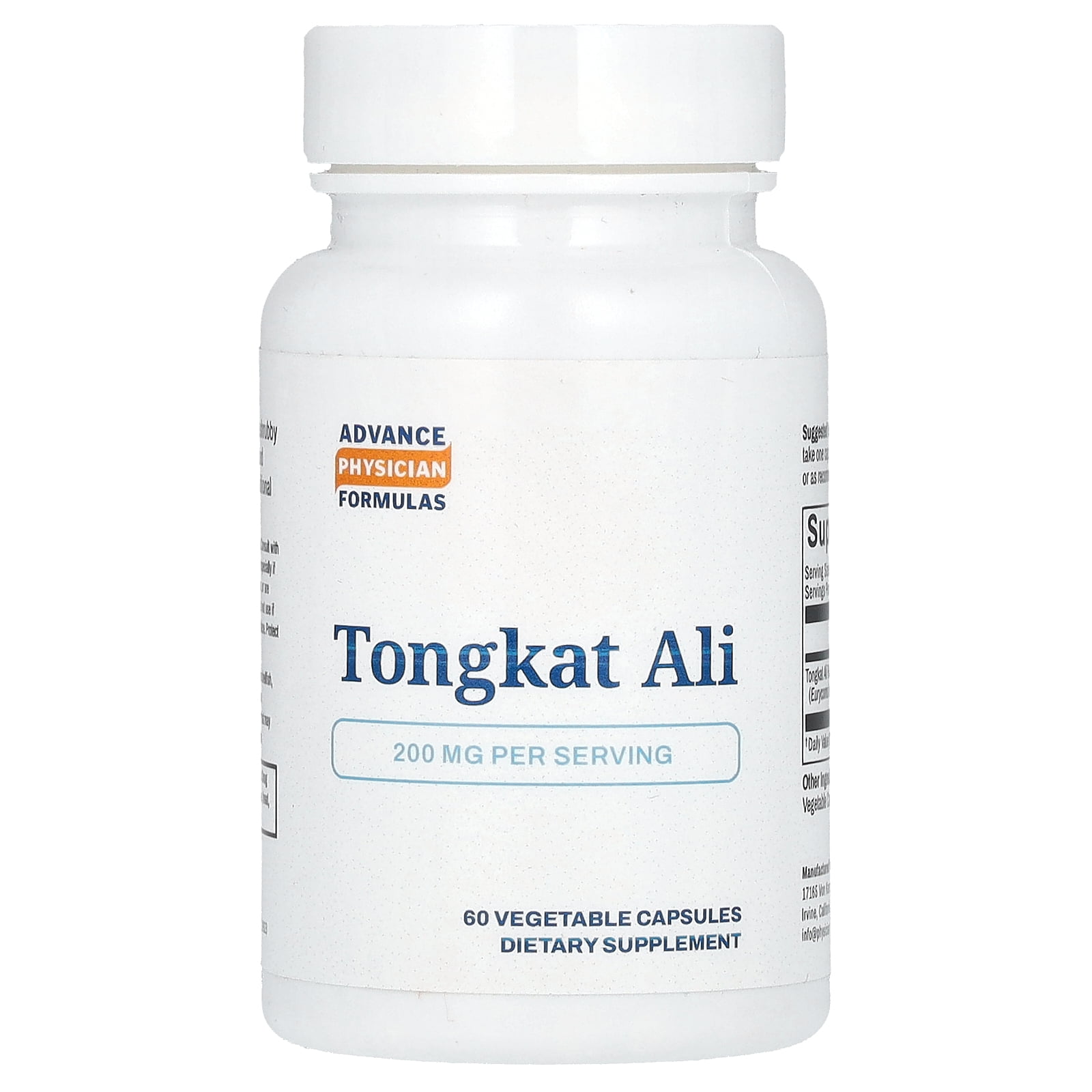 Advance Physician Formulas Tongkat Ali, 200 mg, 60 Vegetable Capsules ...
