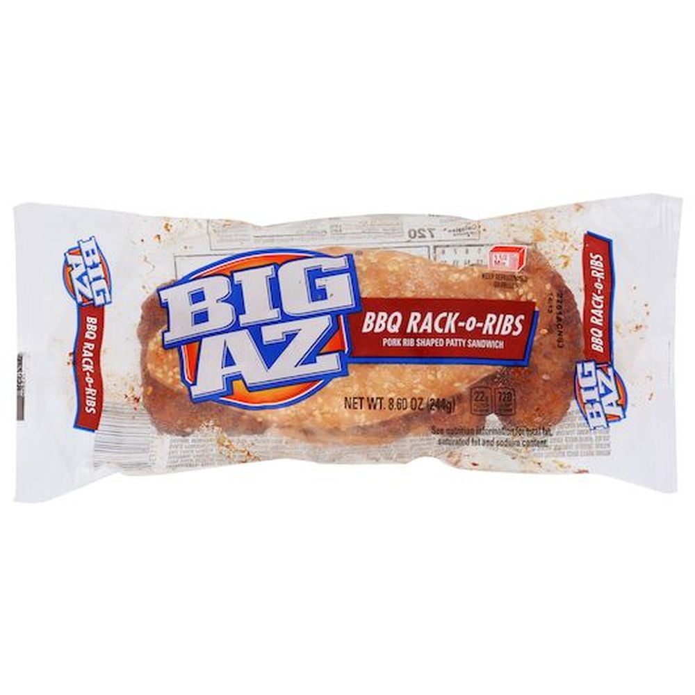 Advance Pierre Big Az Rack O Ribs Barbecue Pork Sandwich, 8.6 Ounce