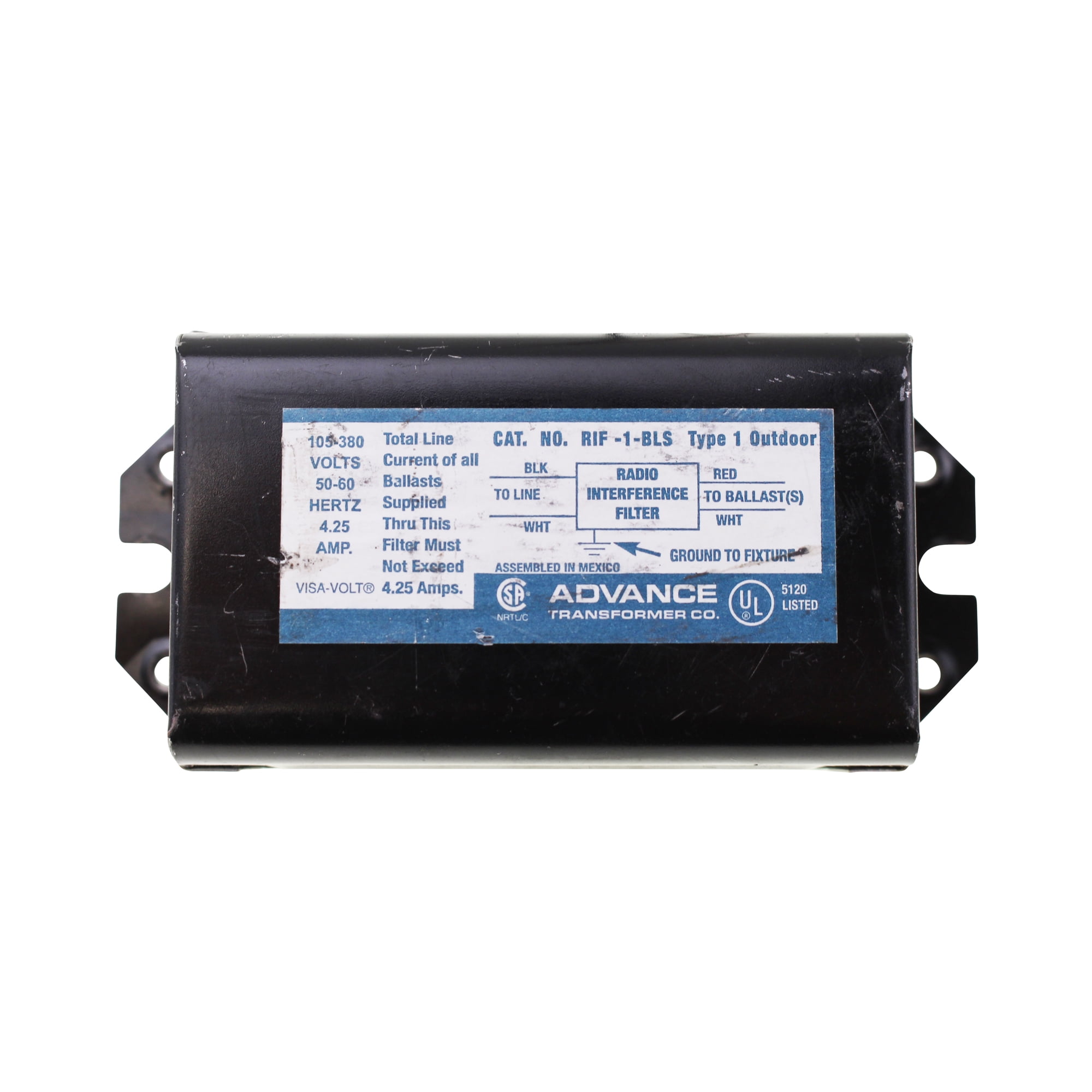 Advance RIF1BLS Radio Interference Filter for Ballasts, 4.25 Amps Max