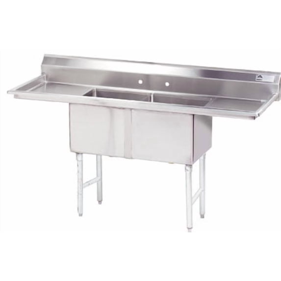 Advance Tabco Fabricated 72 Two Compartment Sink Model FC-2-1818-18RL