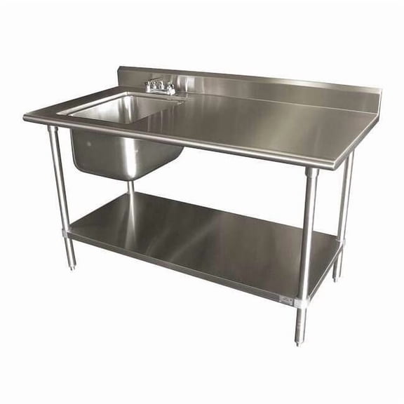 Work Table with Sink 16 in x 20 in, 1, 2, Deck Mount (Faucet) KMS-11B-305L