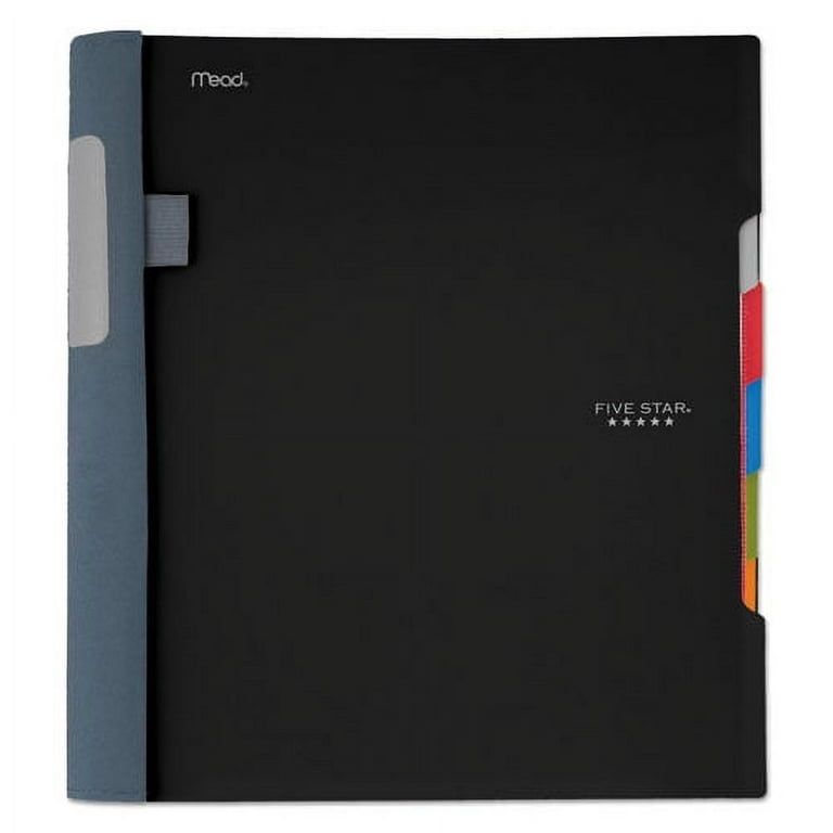 Wirebound Notebook with Eight Pockets, 5-Subject, Medium/College Rule, Randomly Assorted Cover Color, (200) 11 x 8.5 Sheets