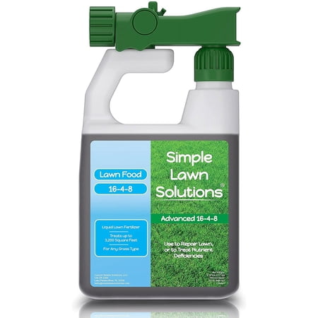 Advanced 16-4-8 Balanced NPK - Lawn Food Quality Liquid Fertilizer Spring & Summer Concentrated Spray Any Grass Type (32 Ounce)
