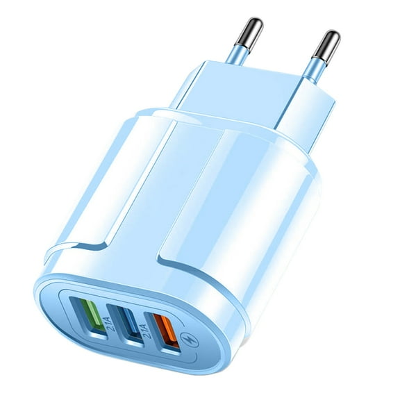 Advanced 3-Port USB Wall Charger Fast Charging Block Compact Power Adapter for Multiple Devices