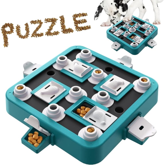 Advanced 3-in-1 Mental Stimulation Dog Food Puzzle Toy with Mars Green Puzzle Board