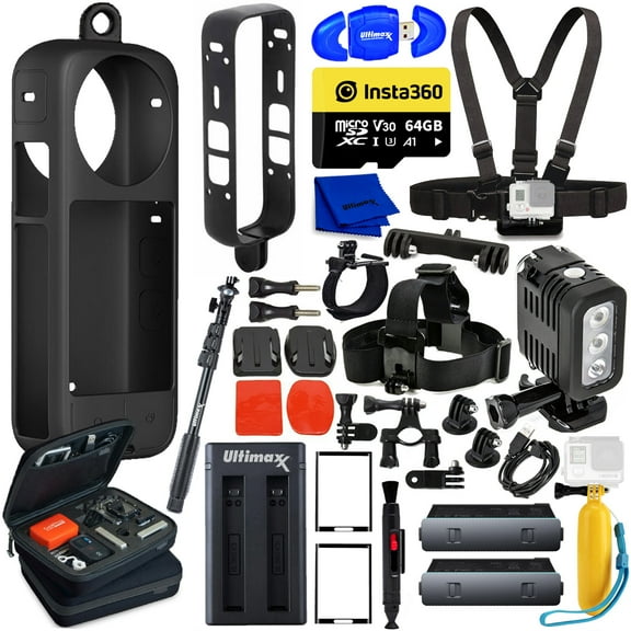 Advanced 64GB Accessory Bundle for Insta360 ONE X3 Pocket Action Camera