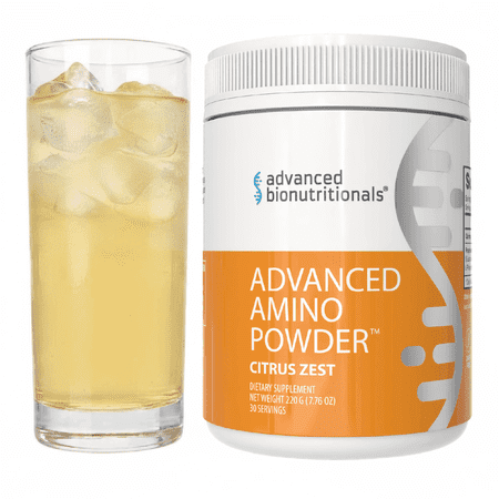 Advanced Amino Powder Citrus Zest - Essential Amino Acid Supplement, 30 Servings, 8 Essential Amino Acids, Post-Workout Recovery, Muscle Support, Energy & Stamina, Vegan, Gluten-Free, GMO-Free