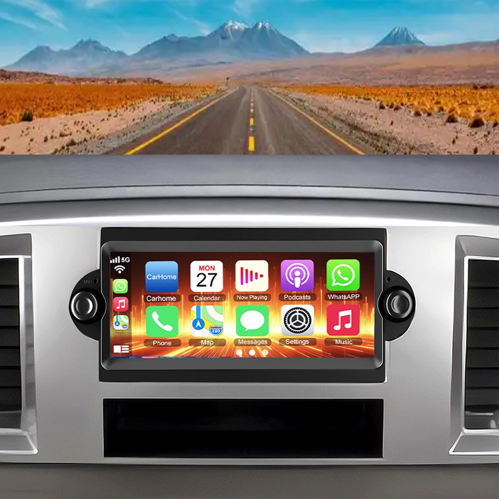 Inefala Android 15 Car Stereo For Dodge Ram 1500/2500/3500 (2006-2008) & Jeep Models - 6.2" HD Touchscreen With Wireless CarPlay, Android Auto, GPS, WiFi