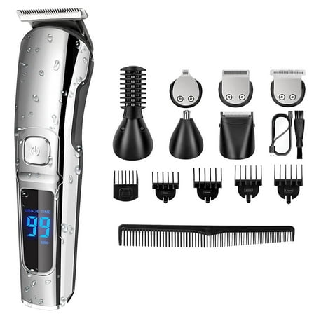 Advanced Beard Trimmer for Men Hair Grooming Kit with Mustache and Nose Hair Trimmer Cordless Body Shaver Ideal for for Him and Father's Day