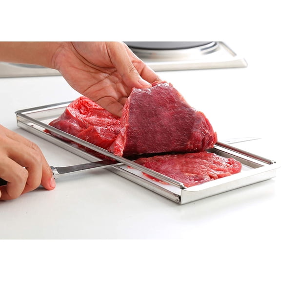 Advanced Beef Jerky Slicer Kit- 100% Precision Uniform Slices Guaranteed - Adjustable Thickness Dishwasher Safe Beef Jerky Cutting Board & 10" Meat Slicing Knife Deliver Gorgeous Jerky Maker Slices