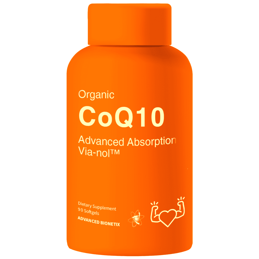 Advanced Bionetix Advanced Absorption 200mg CoQ10 w/Black Pepper Extract. 90 Softgels. Antioxidant Supplement, Heart & Vascular Health, Brain Health, Organic, Gluten Free, Energy Production