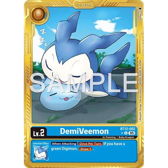 Advanced Booster Digimon Generation DemiVeemon BT12-002 [Gold Border]