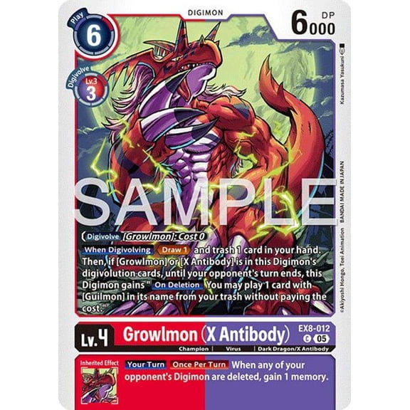 Advanced Booster Digimon Generation Growlmon EX8-012 [X Antibody Reprint]