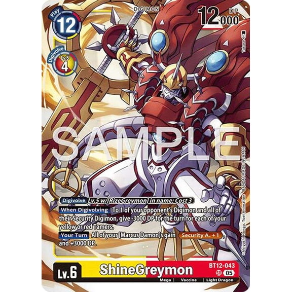 Advanced Booster Digimon Generation ShineGreymon BT12-043 [Reprint]