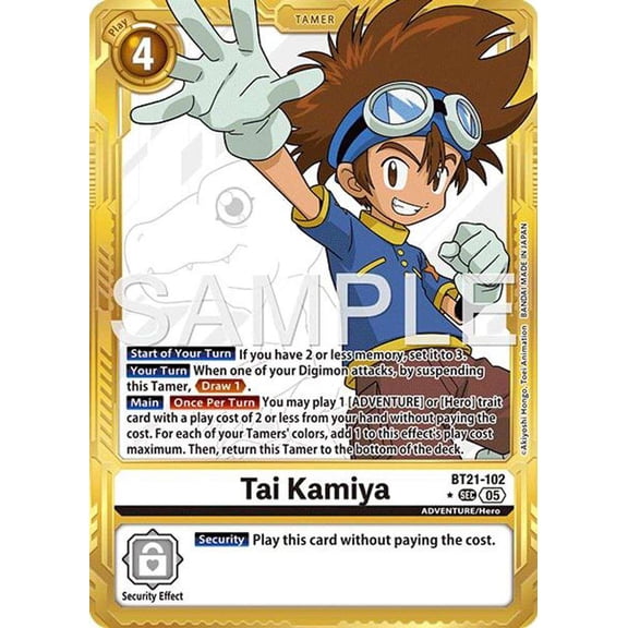 Advanced Booster Digimon Generation Tai Kamiya BT21-102 [Gold Border]