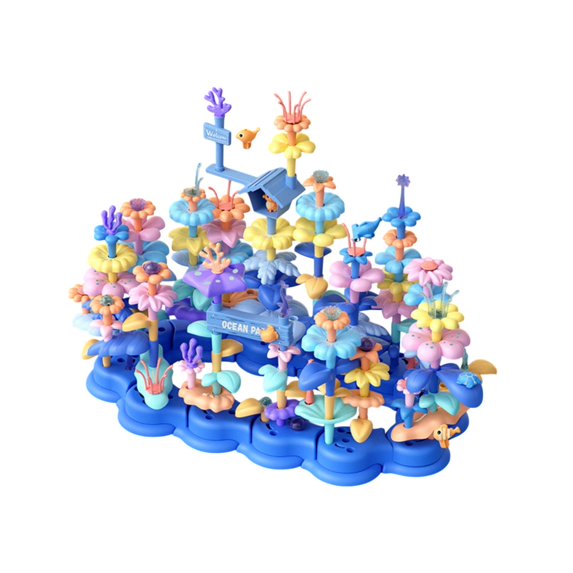Advanced Building Blocks Garden Set, 136 PCS Transformable Blocks, DIY Flower Construction Toy, Educational STEM Gift for 5+ Years, Creative Play (17.12x12.59x2.75in)
