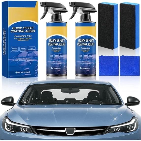 Advanced Car Quick-Acting Coating Agent Spray, Quick Effect Coating Agent Spray for Shine & Protection, Car Wax Oil Film Emulsion Glass Cleaner for Vehicles
