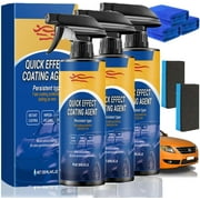 Advanced Car Quick-acting Coating Agent Spray, 2 In 1 Car Oil Film Cleaner, Car Oil Film Emulsion Glass Cleaner, Quickly Coat Car Wax Polish Spray Waterless Wash Wax (3PC)