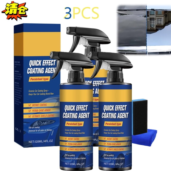 Advanced Car Quick-acting Coating Agent Spray, 2026 Quick Effect Coating Agent for Car, 3 in 1 High Protection Quickly Car Coating Spray, Waterless Wash Coat Car Wax Polish Sprays