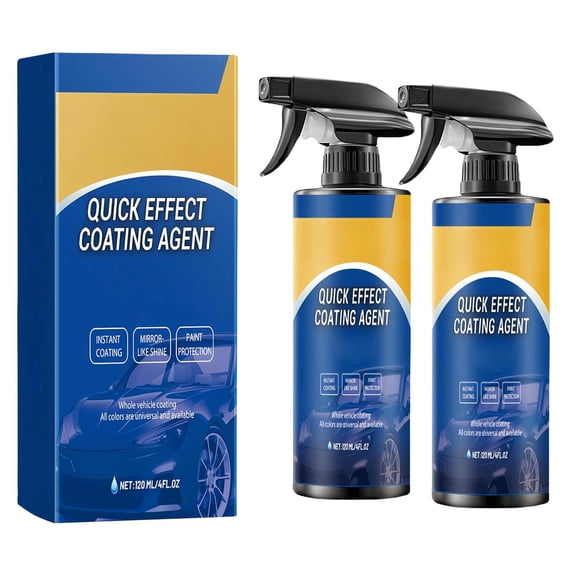 Advanced Car Quick-acting Coating Agent Spray, Quickly Coat Car Wax Polish Spray Waterless Wash Wax, Car Oil Film Emulsion Glass Cleaner 2pcs