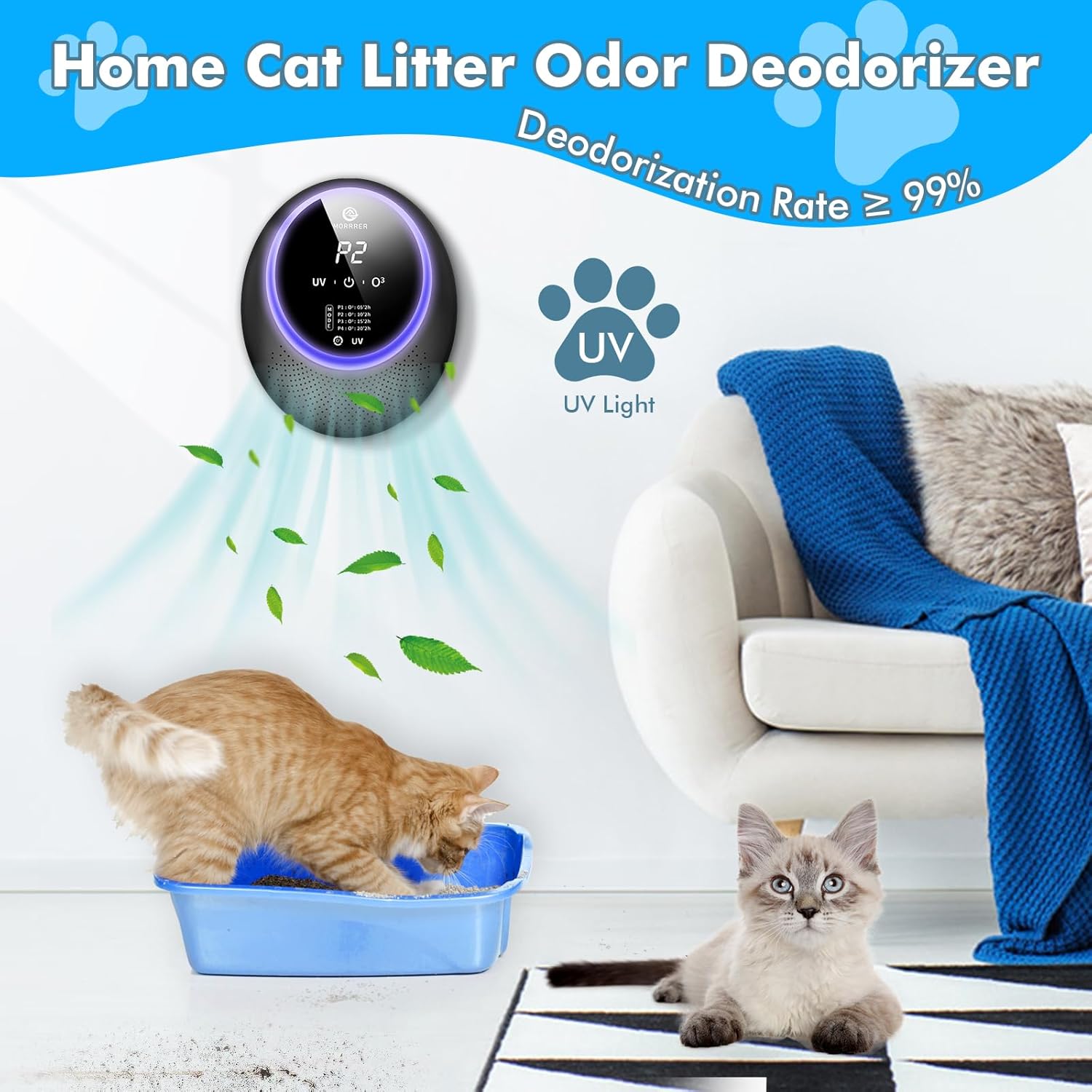 Advanced Cat Deodorizer for Litter Box, 99 Pets Odor Eliminator with