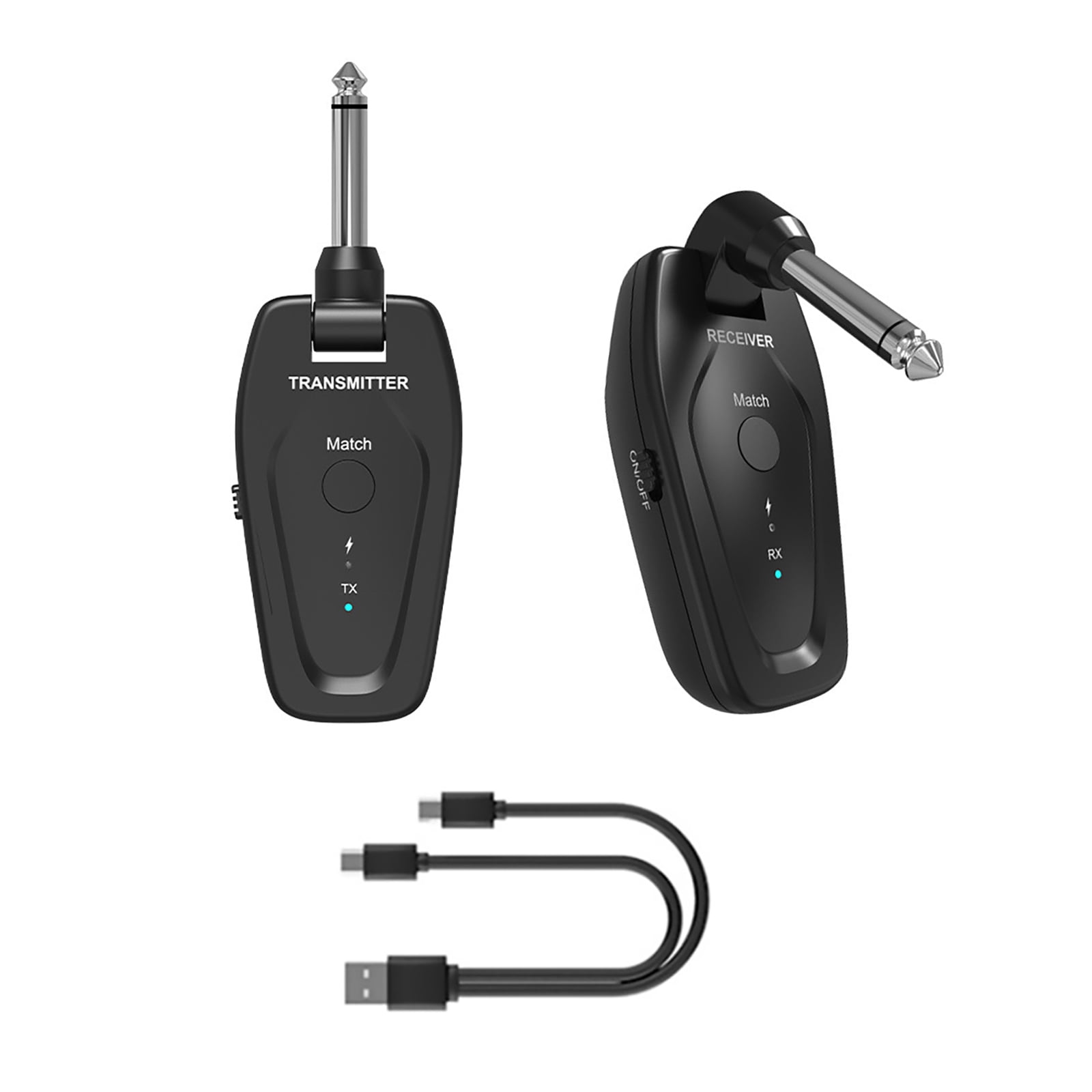 Advanced Chip Technology Wireless Guitar System Transmission, 220° Rotatable Plug for Electric and Acoustic Guitars