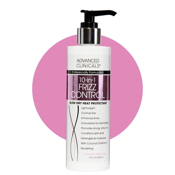 Advanced Clinicals 10 in 1 Frizz Control Leave In Hair Treatment 8 fl oz