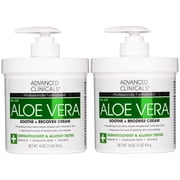 Advanced Clinicals Aloe Vera Cream W/ Vitamin C For Dry Skin & Rough Skin. Set of Two 16oz