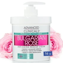 Advanced Clinicals Anti Aging Bulgarian Rose Moisturizing Body Cream, 16 Oz
