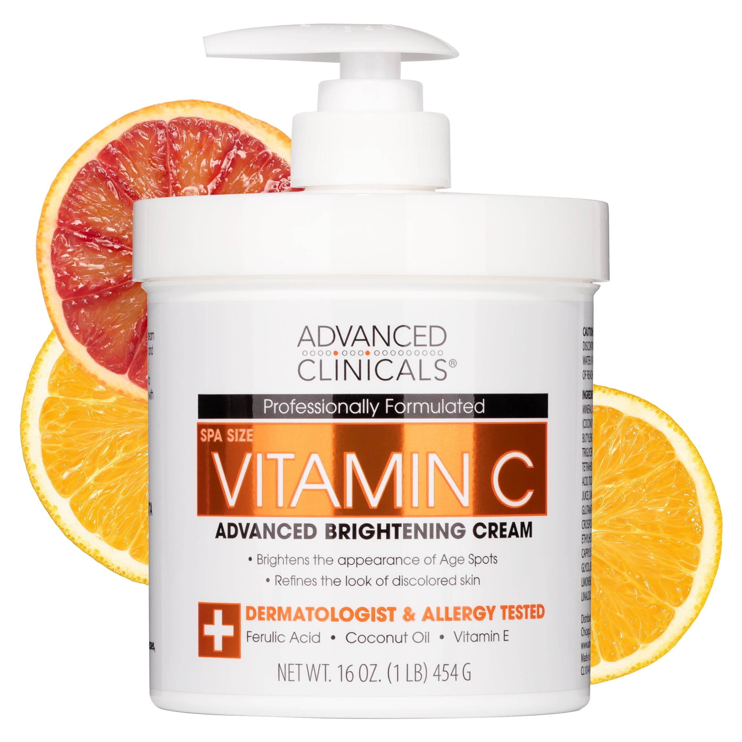 Advanced Clinicals Vitamin C Body Cream for Radiant Skin. 16 OZ