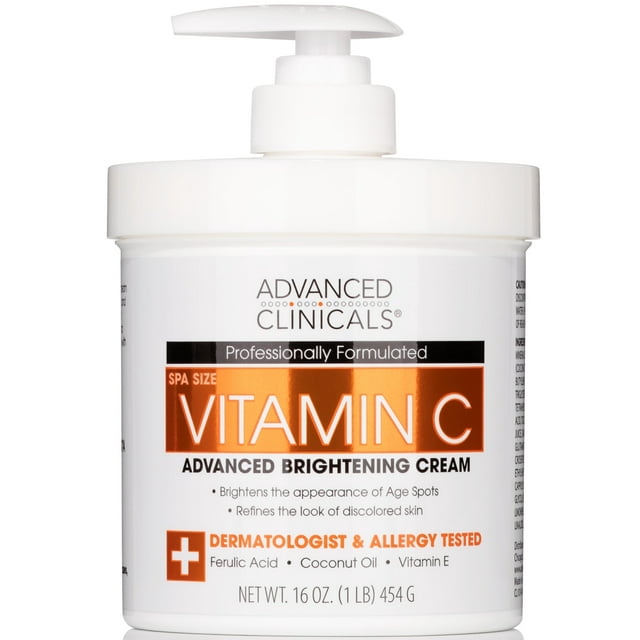 Advanced Clinicals Vitamin C Body Cream for Radiant Skin. 16 OZ