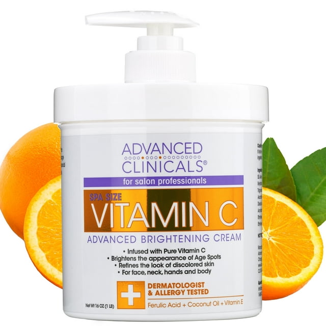 Advanced Clinicals Brightening Vitamin C Body Cream for Dark Spots and