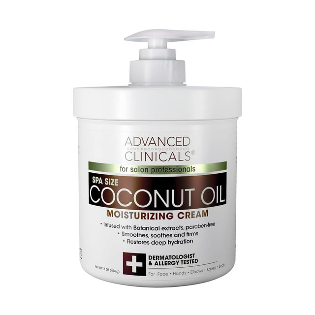 Advanced Clinicals Coconut Oil Moisturizing Cream 16 fl oz