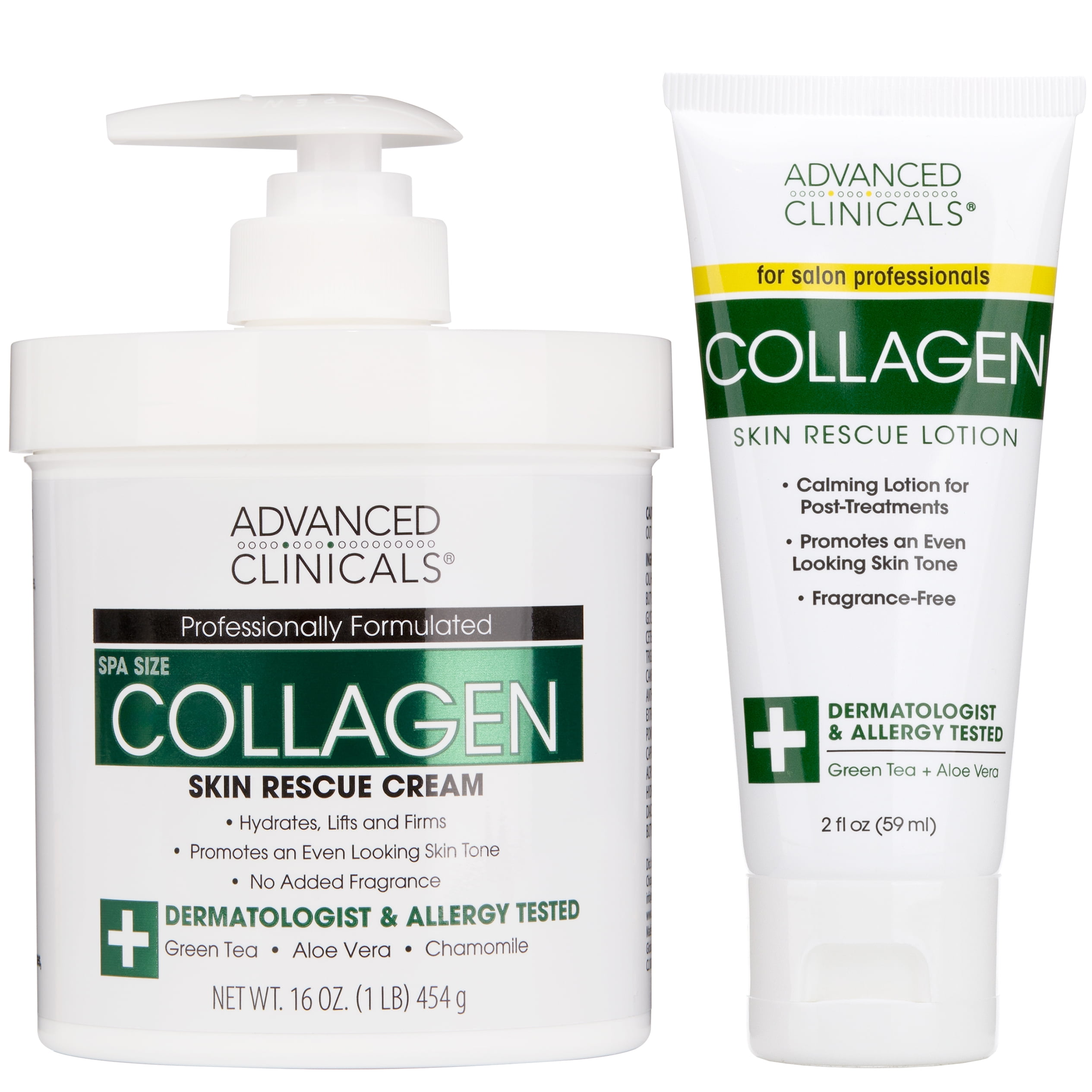Advanced Clinicals Collagen Body Cream + Travel Size Set